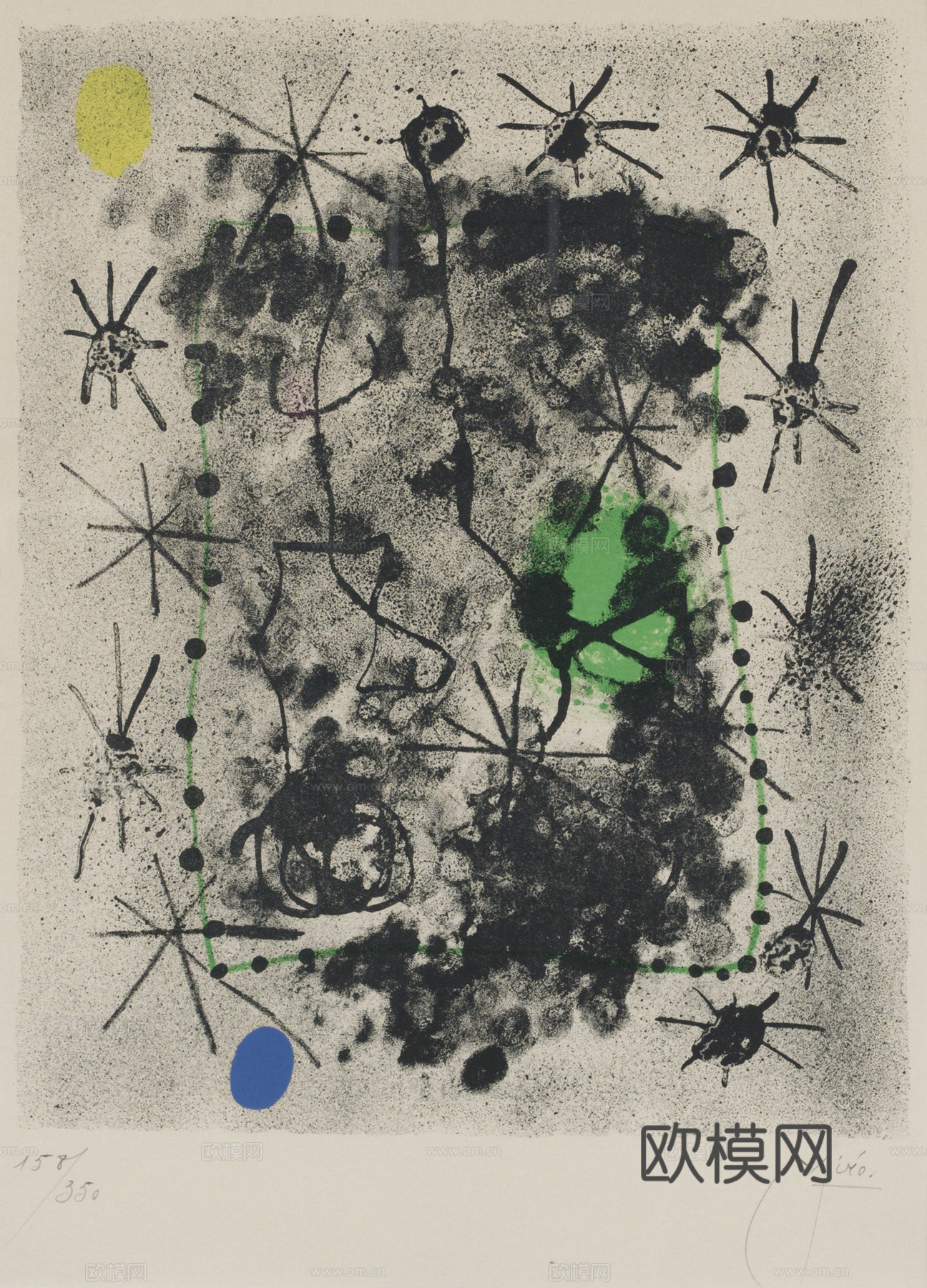 米罗绘画作品，抽象画，装饰画，艺术画，创意画，现代绘画下载