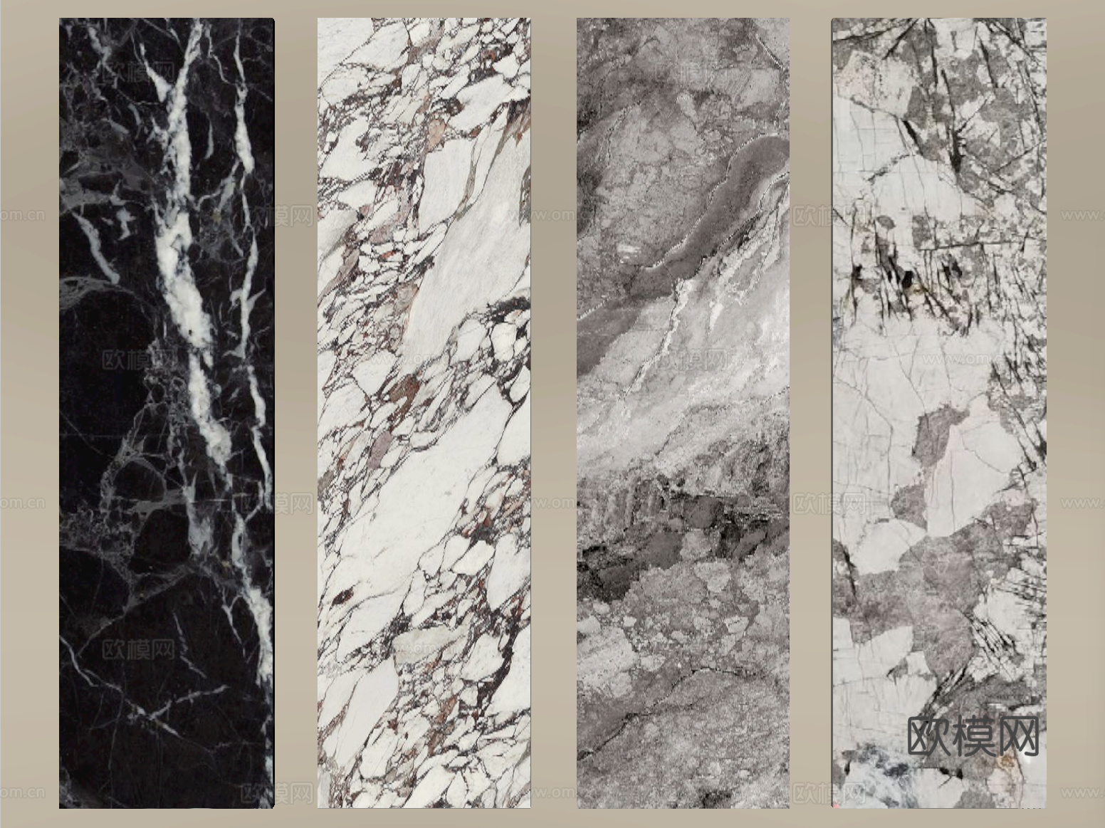 现代轻奢石材 大理石 岩板 护墙板 瓷砖su模型