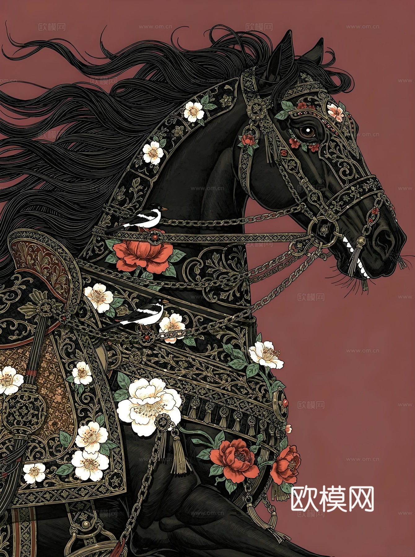 马艺术装饰画芯