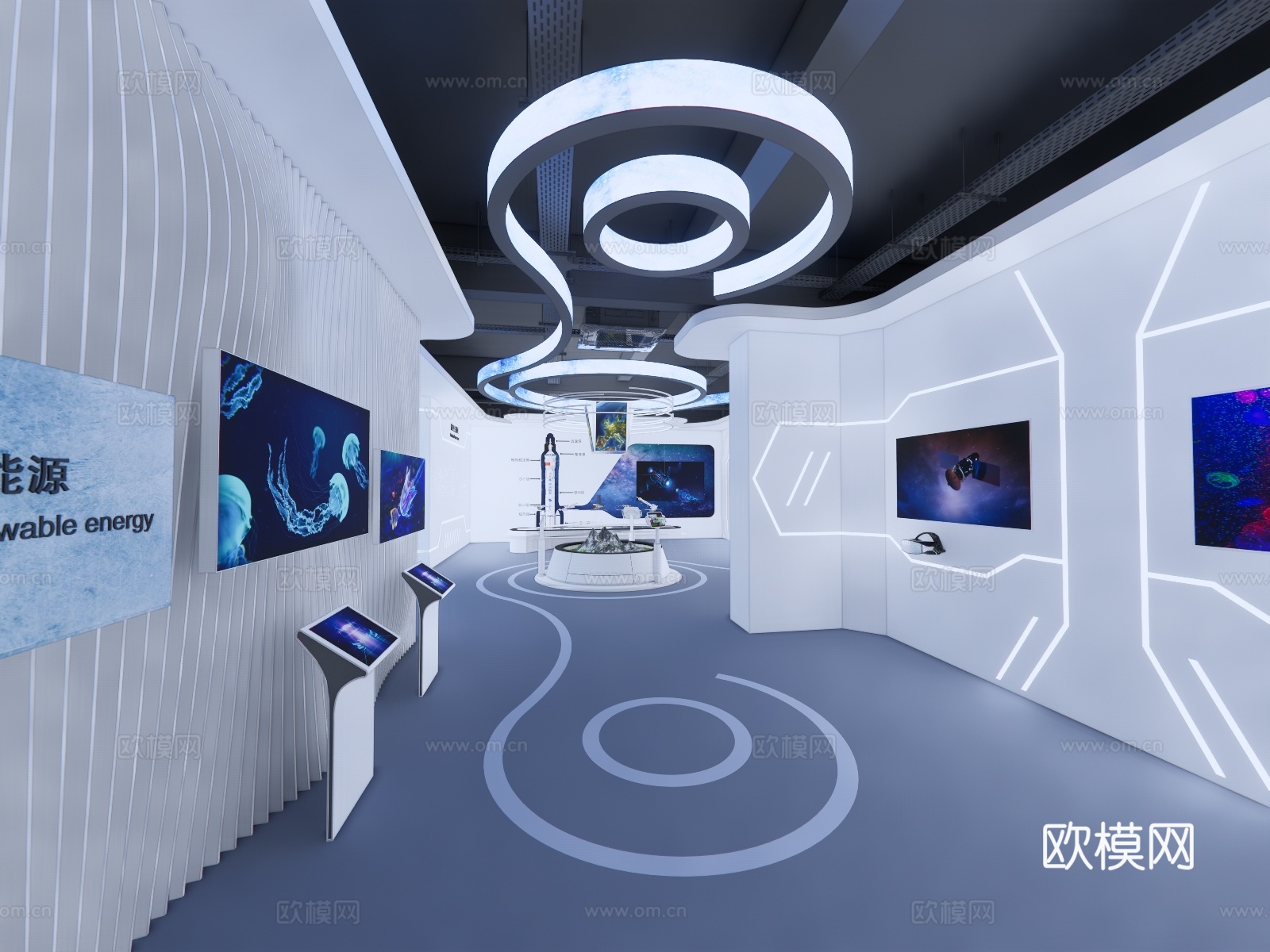 展厅制造业科技展厅su模型下载（渲染图1）