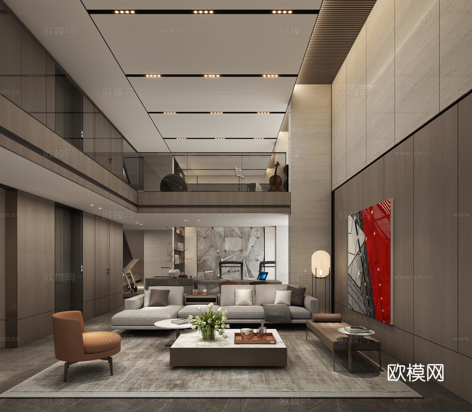 轻奢别墅 样板间 最新全套施工图 效果图合集cad施工图