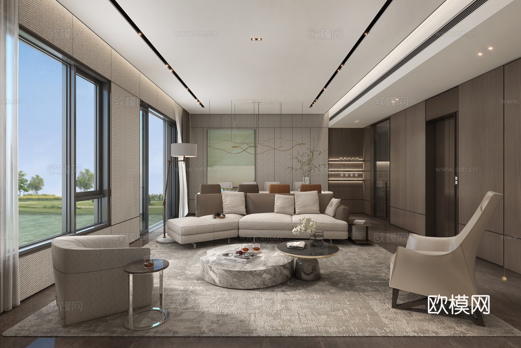 轻奢别墅 样板间 最新全套施工图 效果图合集cad施工图