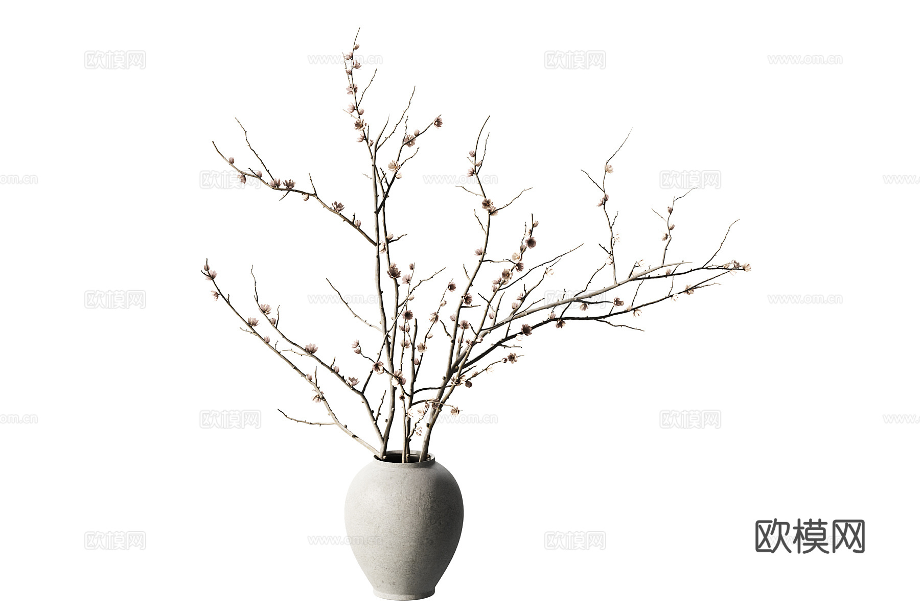 侘寂风花瓶 陶瓷花瓶su模型