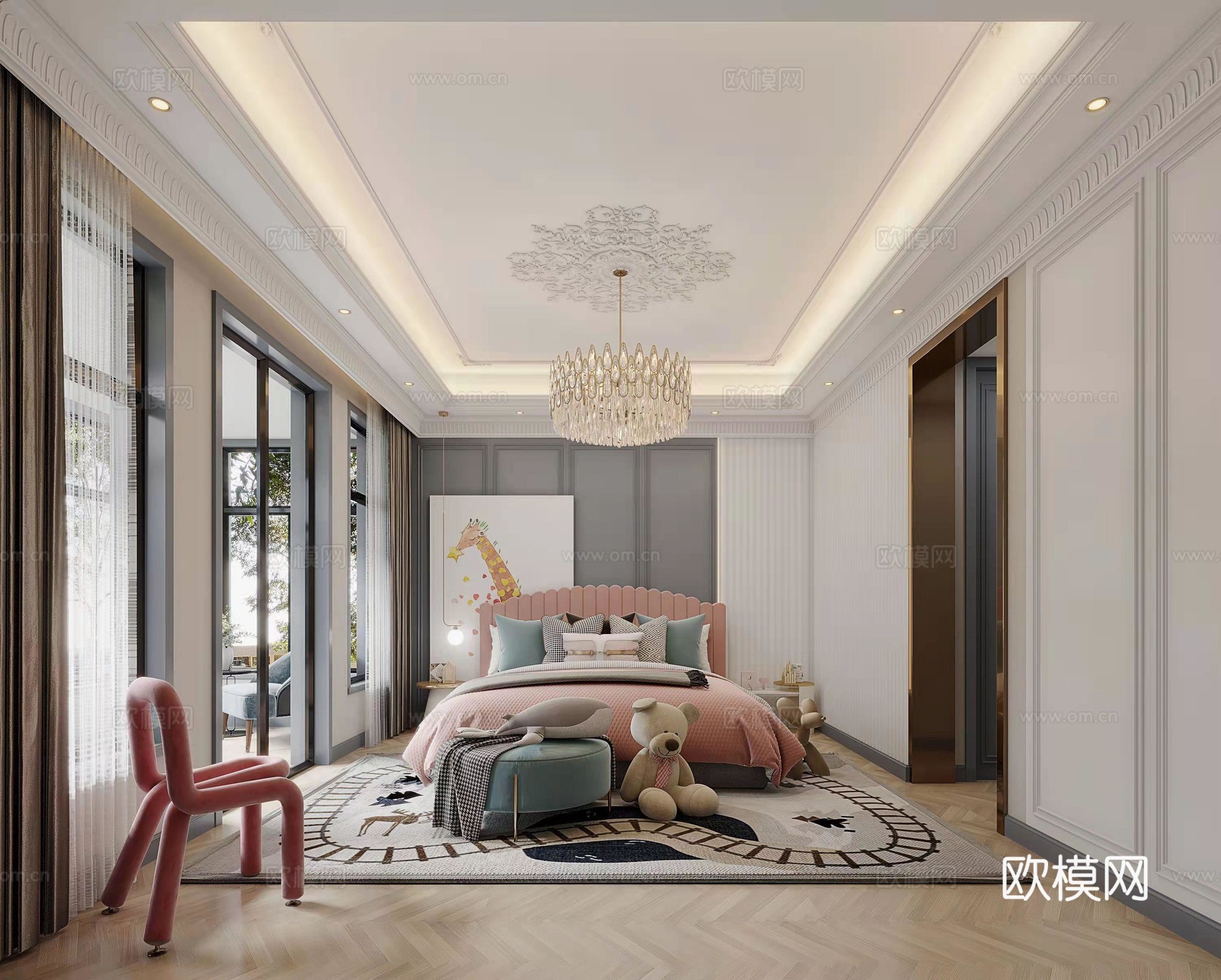 法式轻奢挑空别墅 样板间 最新全套施工图 效果图合集cad施工图