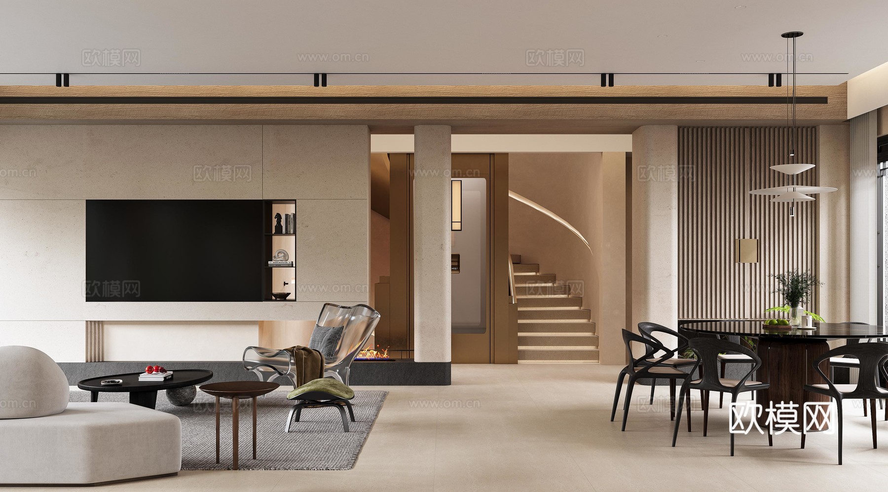 轻奢别墅 样板间 最新全套施工图 效果图合集cad施工图