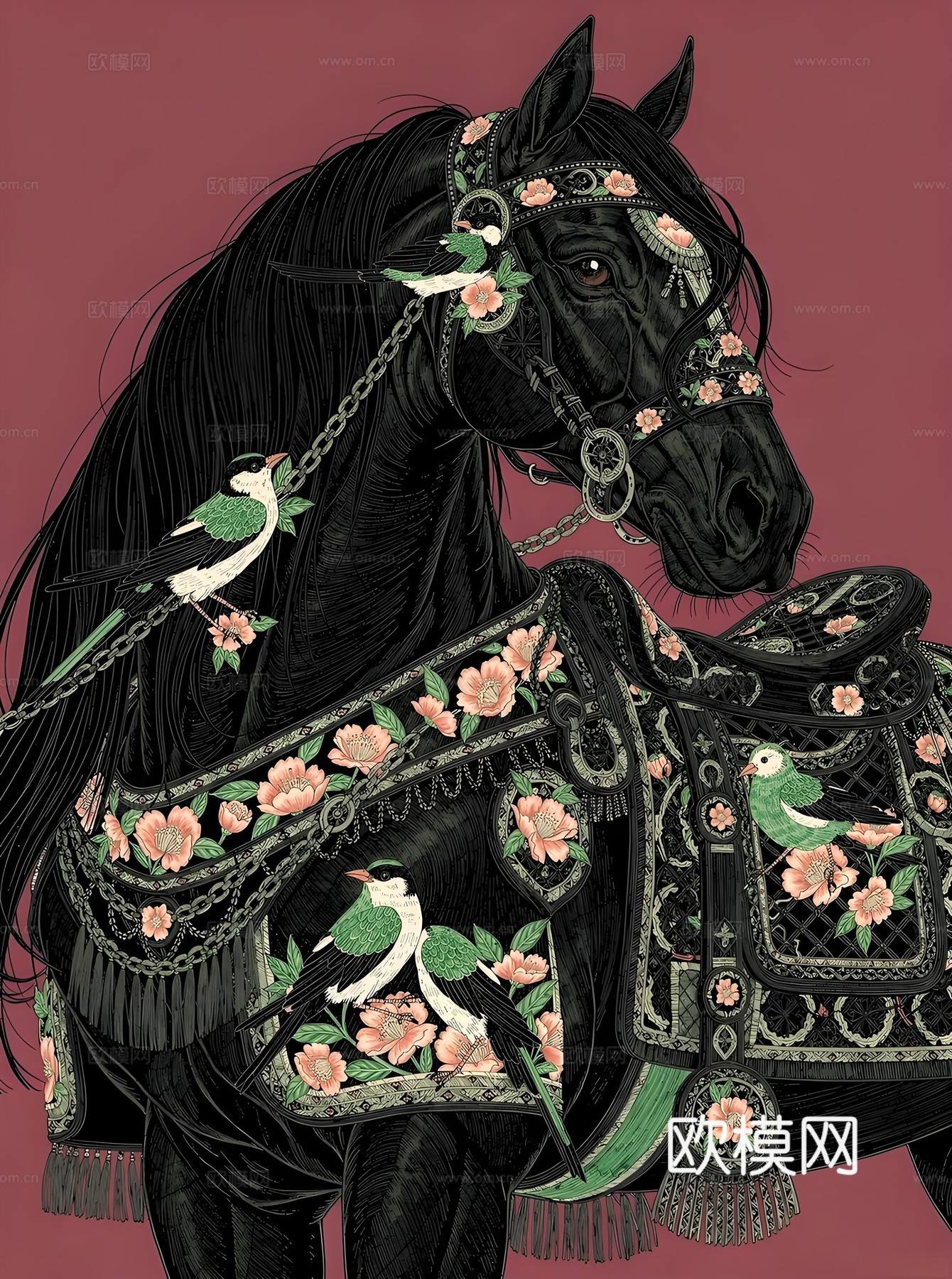 马艺术装饰画芯