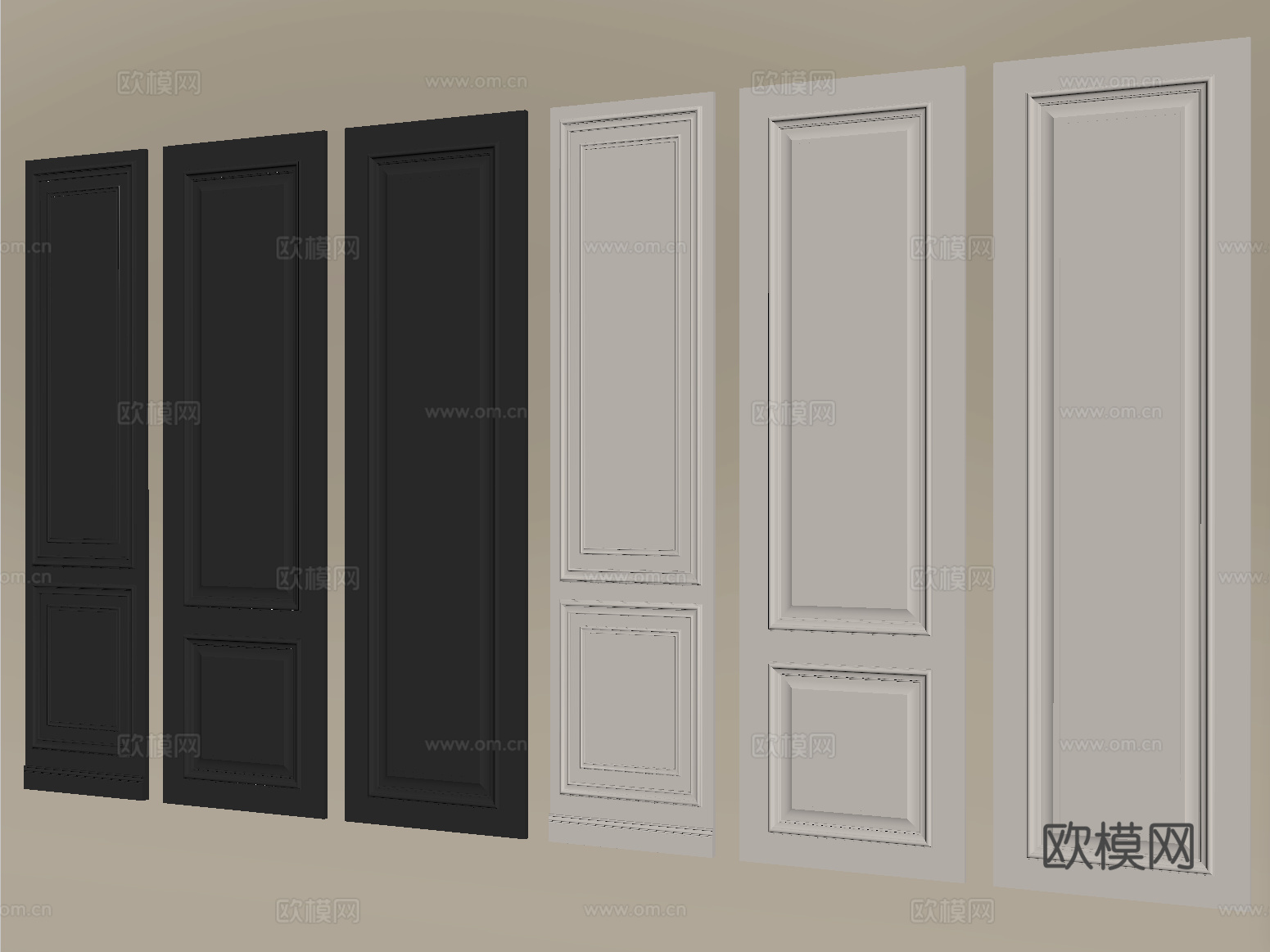 法式护墙板 线条 背景墙su模型