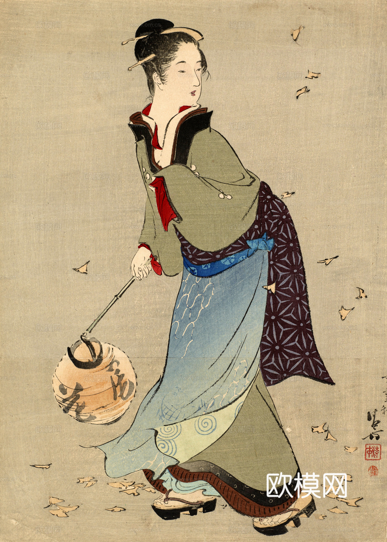 日本浮世绘人物画，日本清新人物画14