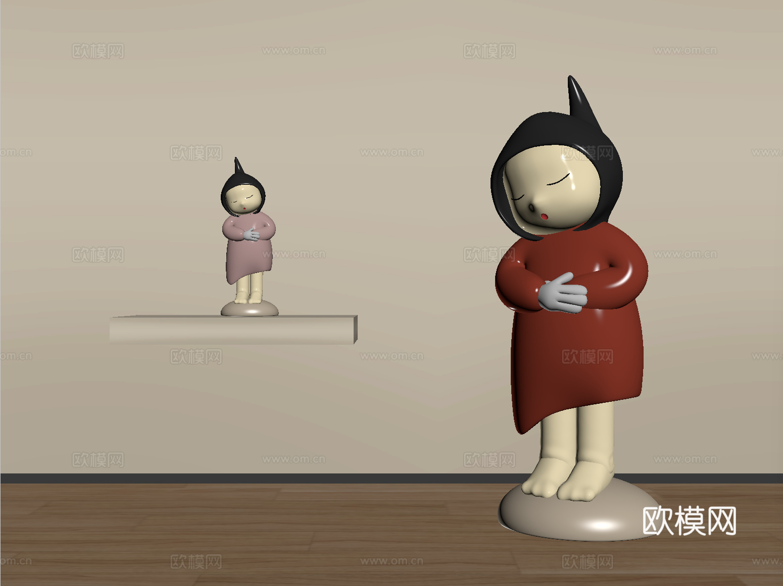 现代雕塑摆件su模型