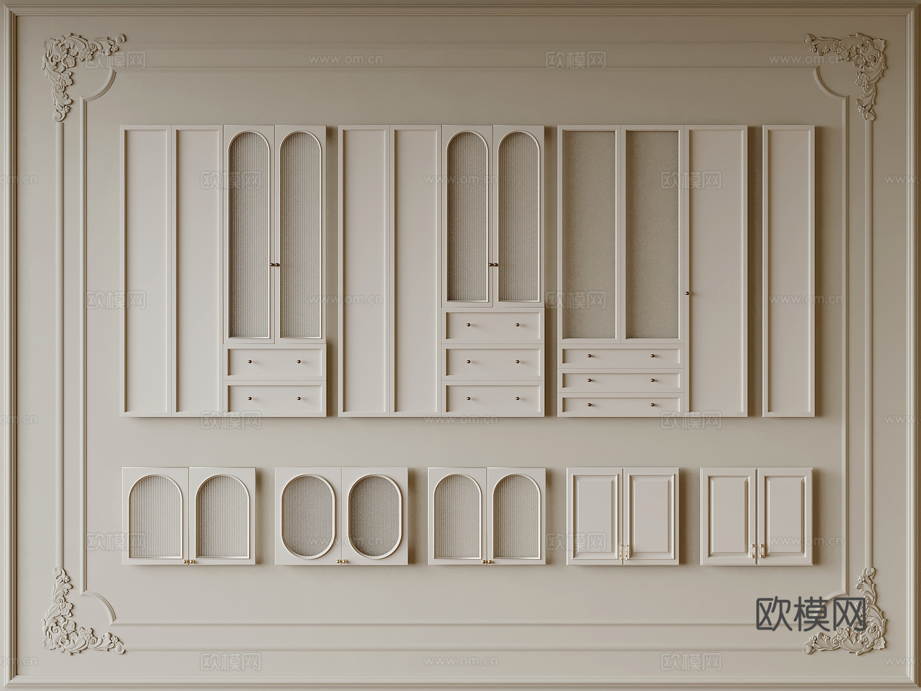 现代柜门3d模型