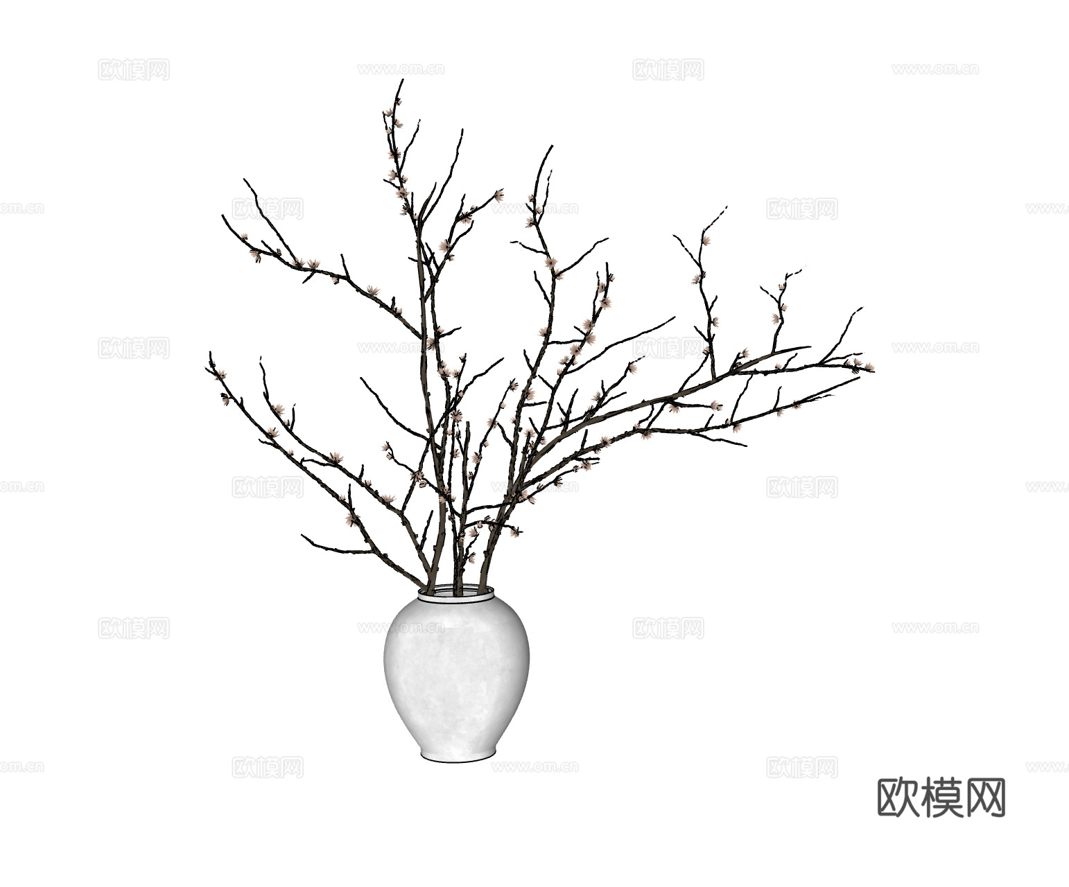 侘寂风花瓶 陶瓷花瓶su模型