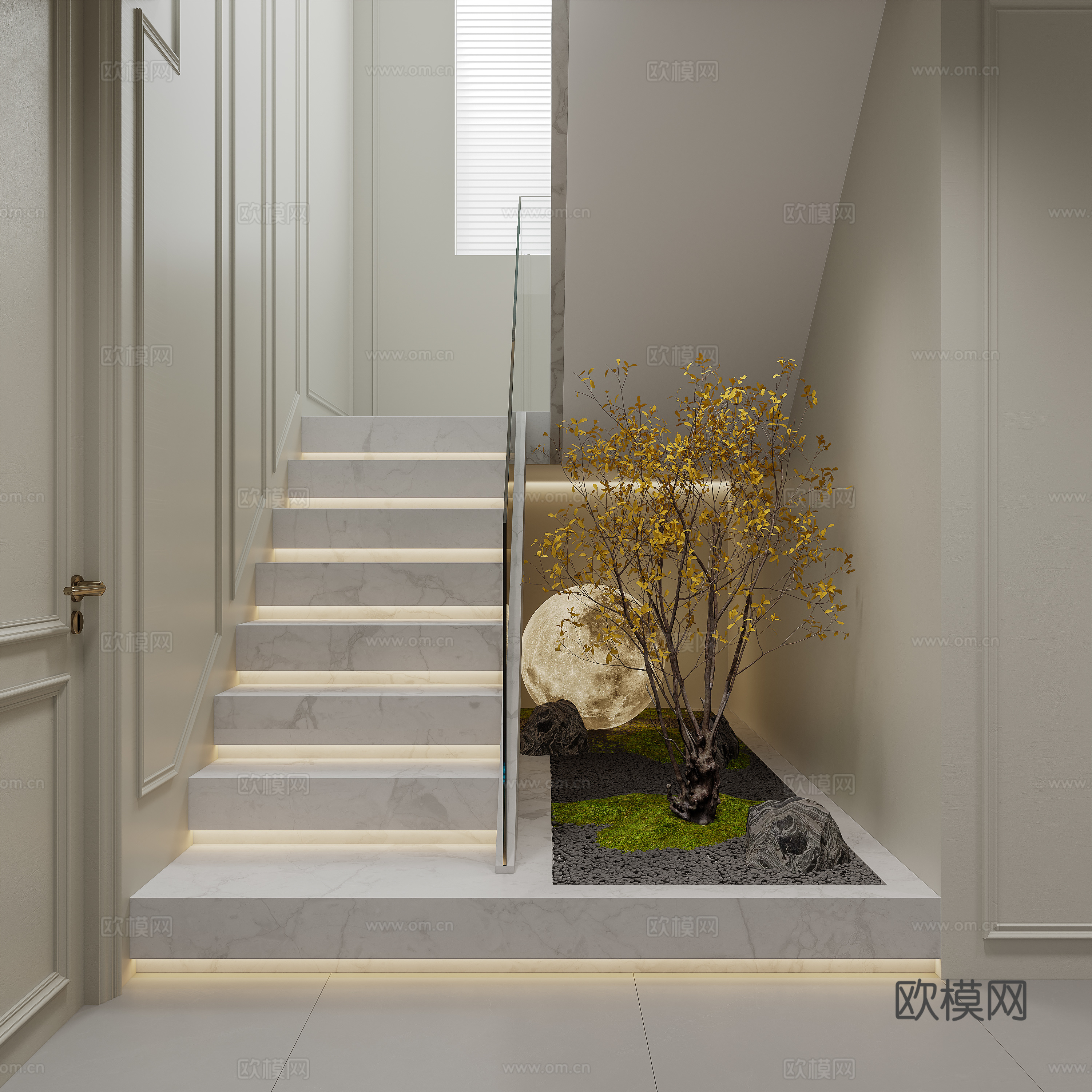 法式风格复式楼装修效果cad施工图