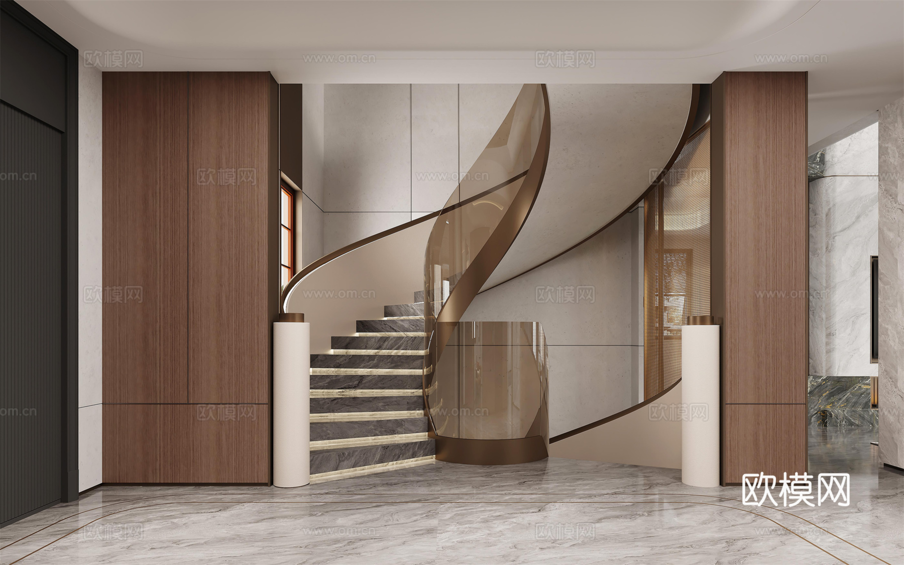 轻奢挑空别墅 样板间 最新全套施工图 效果图合集cad施工图