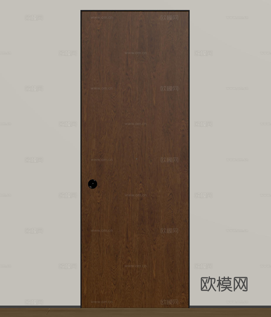 现代极简双开门 中古平开门 入户门 防盗门 通顶对开门 别墅su模型