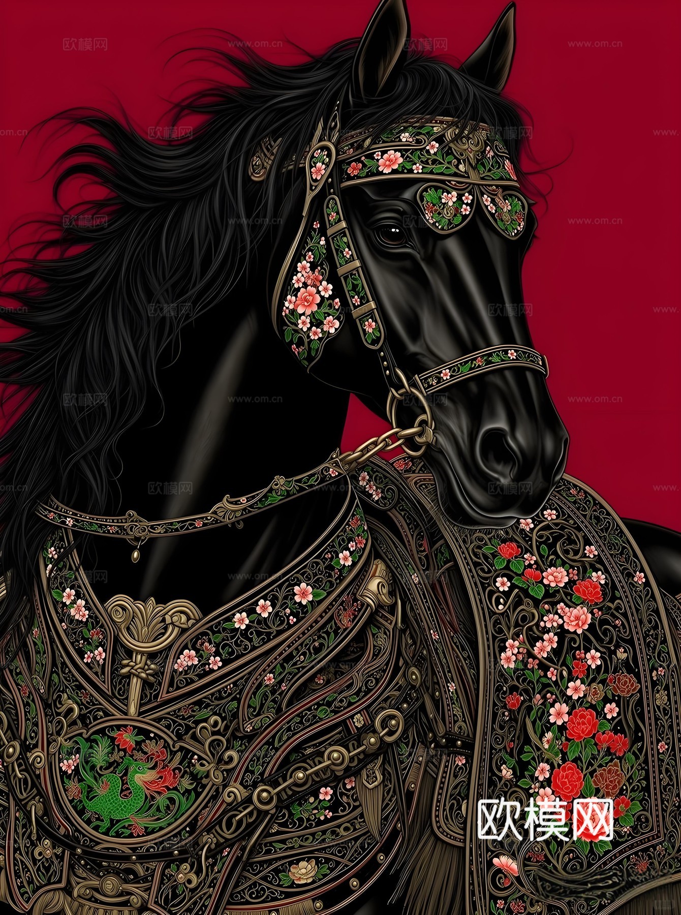 马艺术装饰画芯