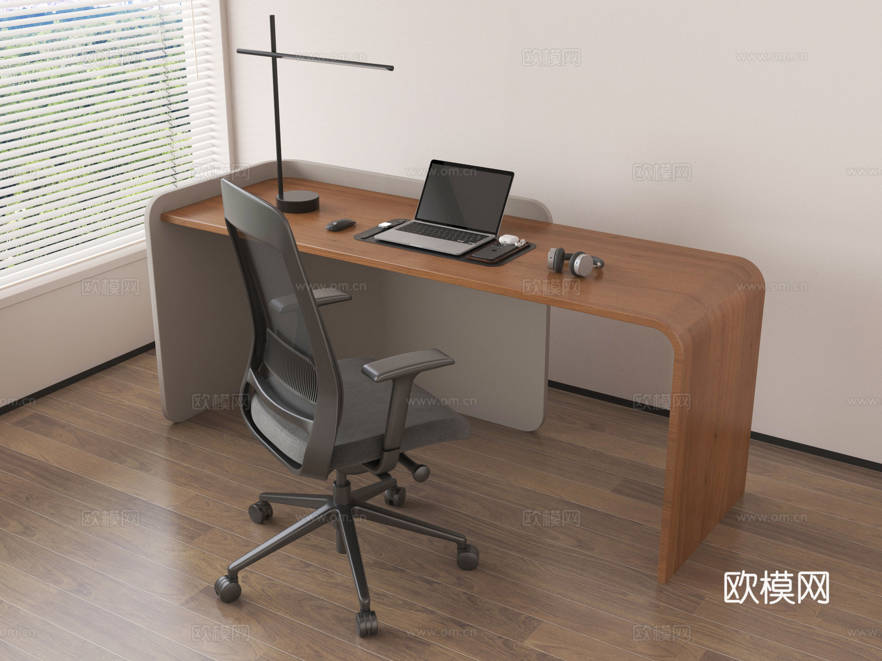 现代书桌椅 办公桌椅 电脑桌椅su模型