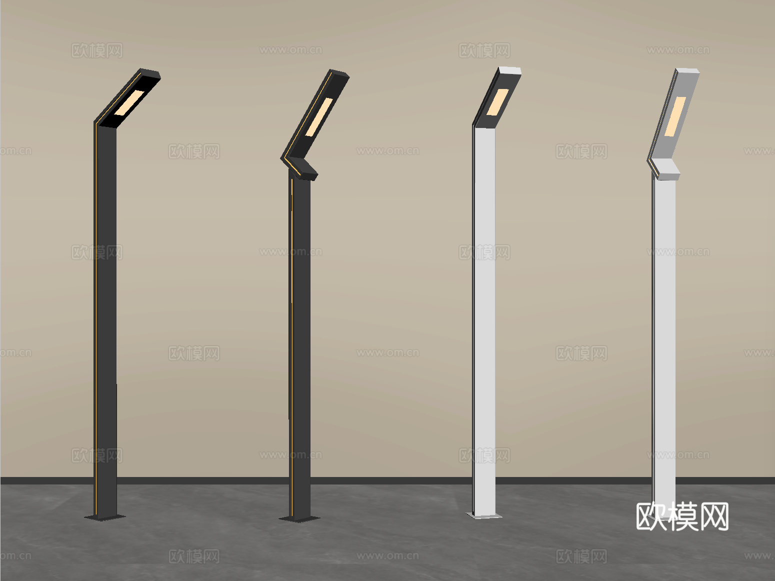 现代路灯户外灯 高杆灯路灯 园林景观灯组合su模型su模型