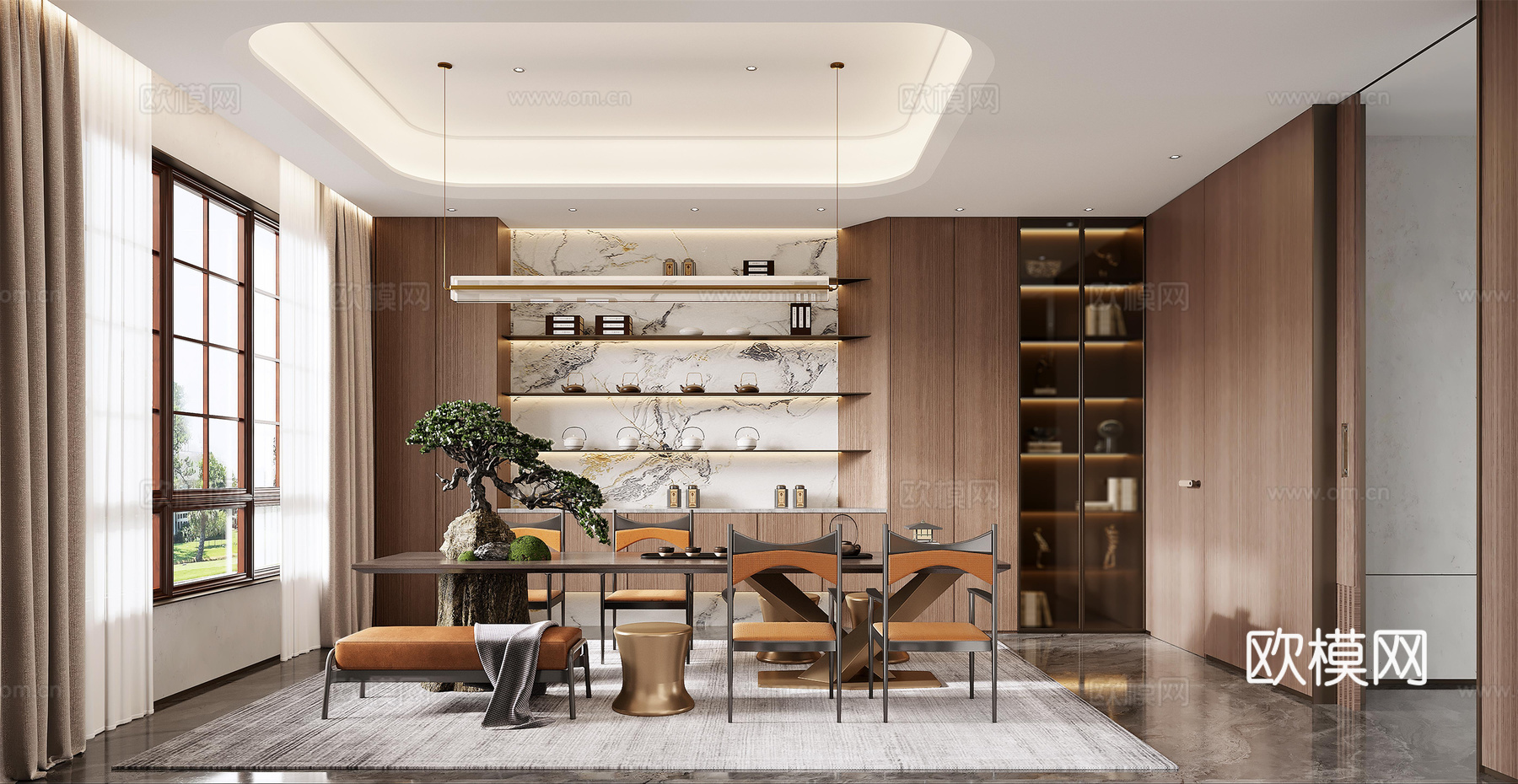 轻奢挑空别墅 样板间 最新全套施工图 效果图合集cad施工图