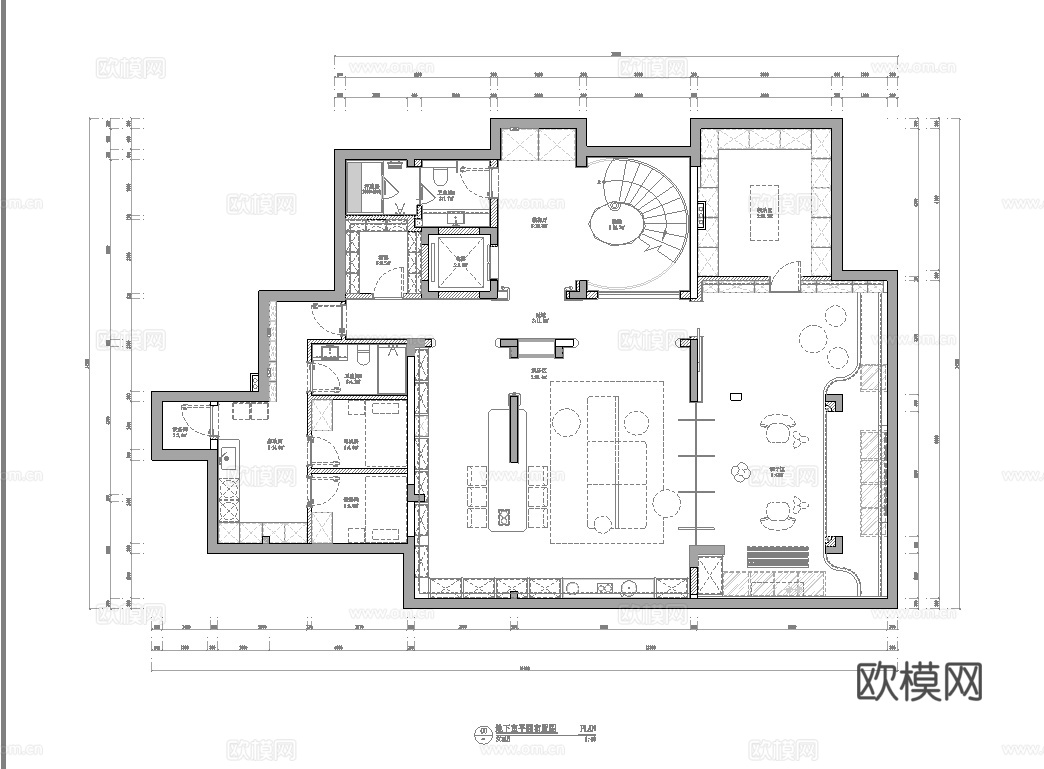 轻奢挑空别墅 样板间 最新全套施工图 效果图合集cad施工图