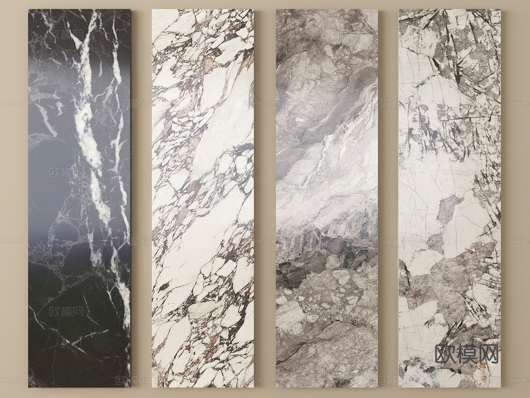 现代轻奢石材 大理石 岩板 护墙板 瓷砖su模型