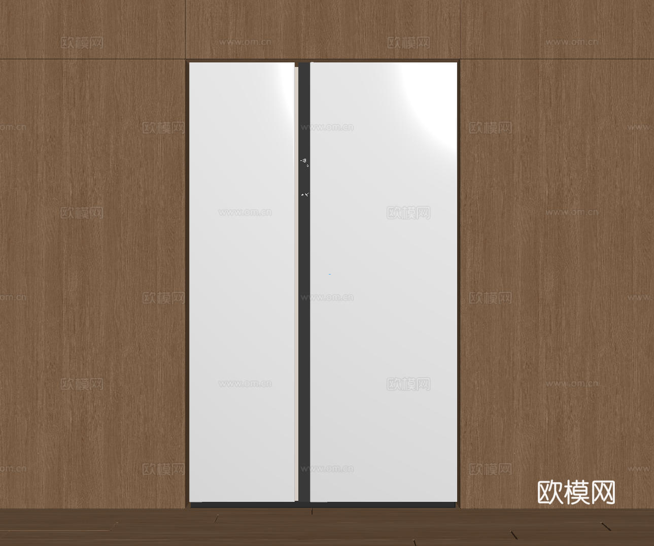 现代极简冰箱 双开门冰箱 简约冰箱柜 中古冰箱 意式冰箱 厨su模型