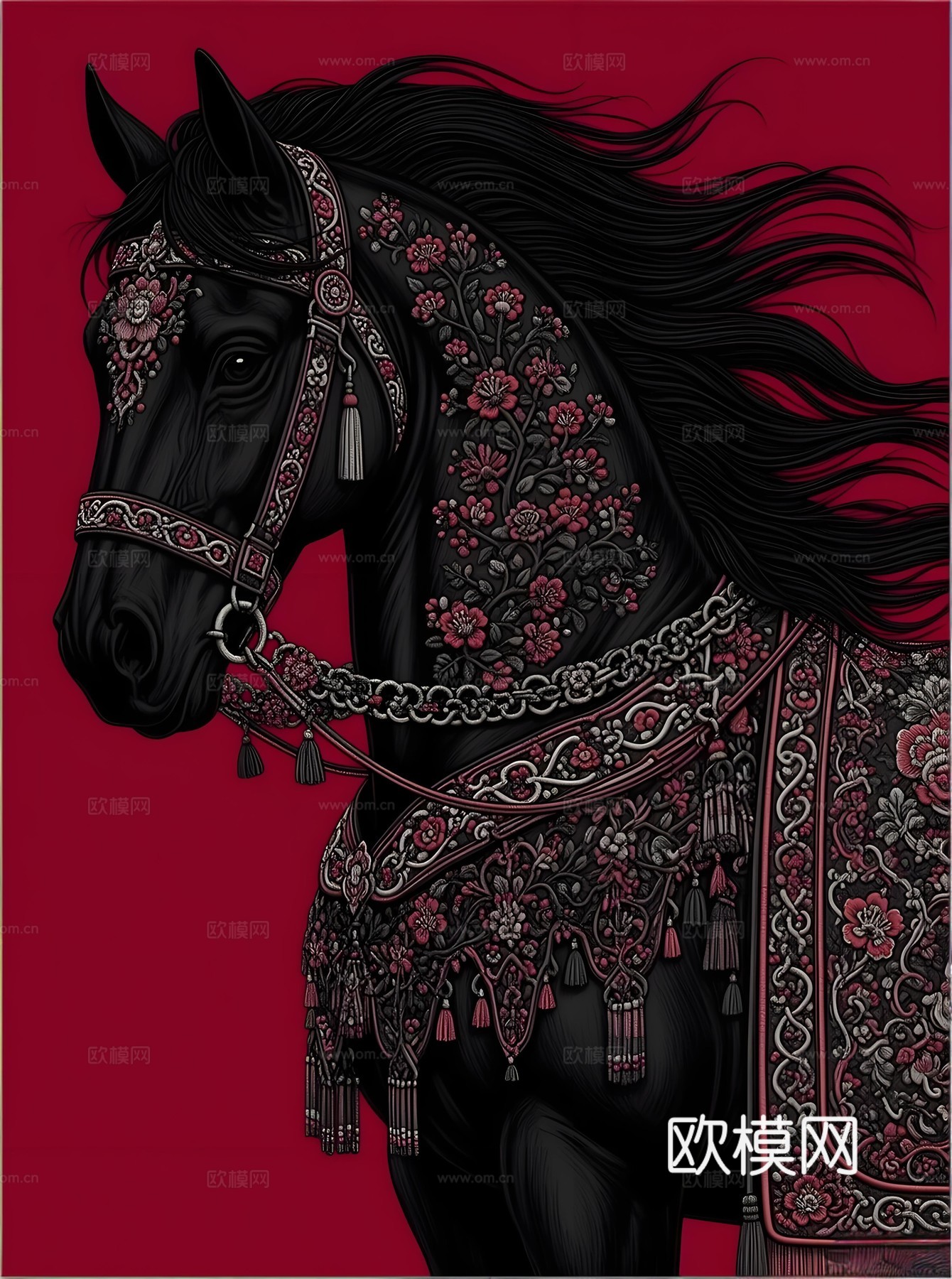 马艺术装饰画芯