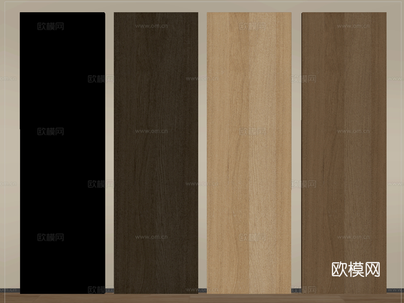 现代护墙板 木饰面护墙板 墙饰板 木饰面背景墙su模型