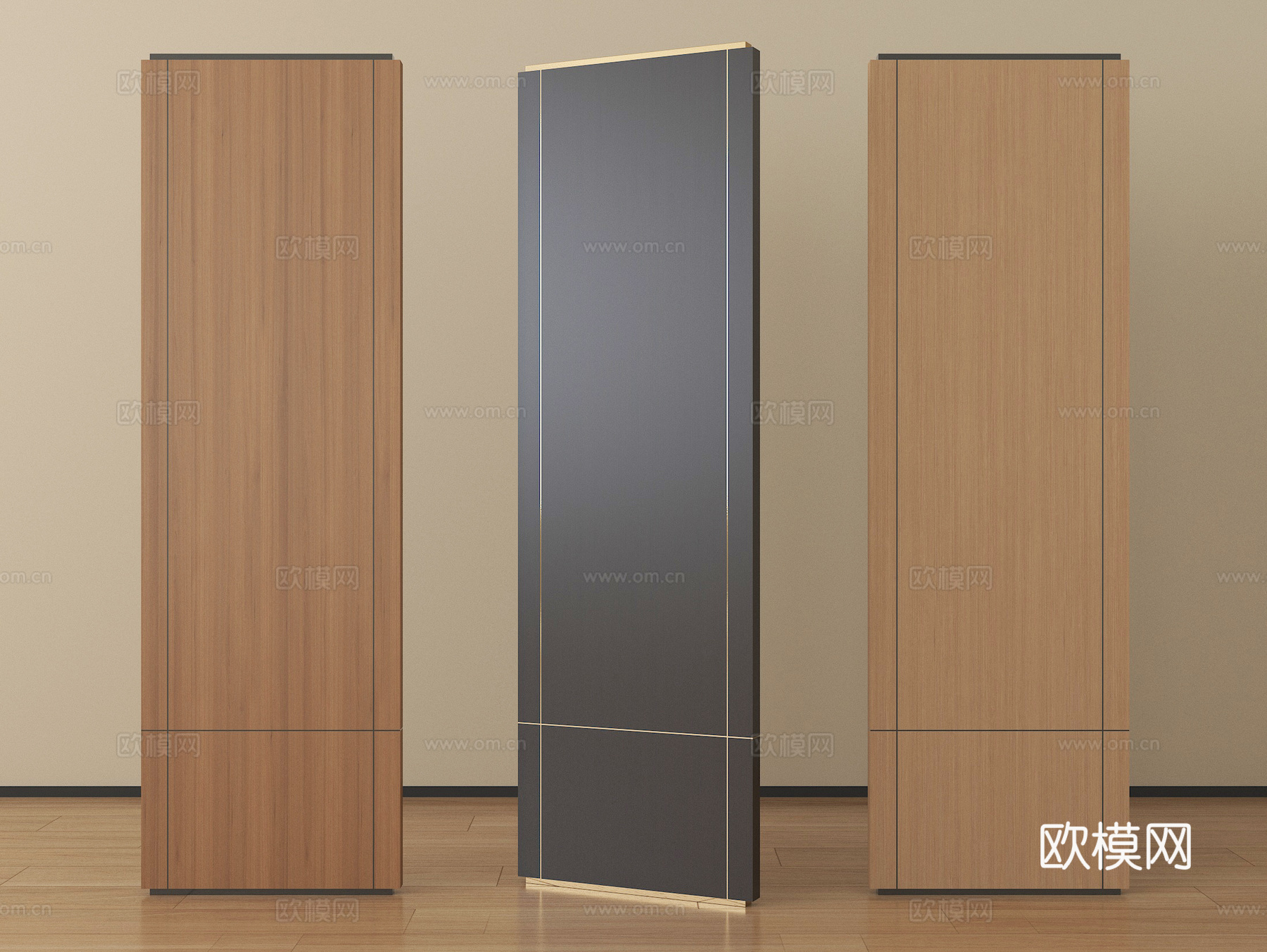 现代屏风隔断su模型