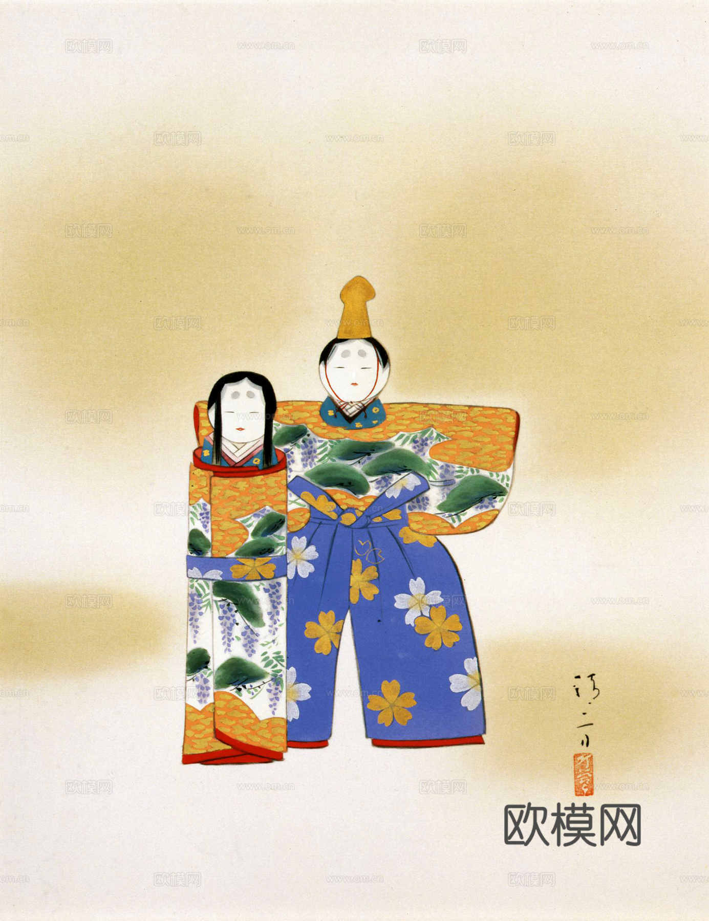 日本浮世绘人物画，日本清新人物画80