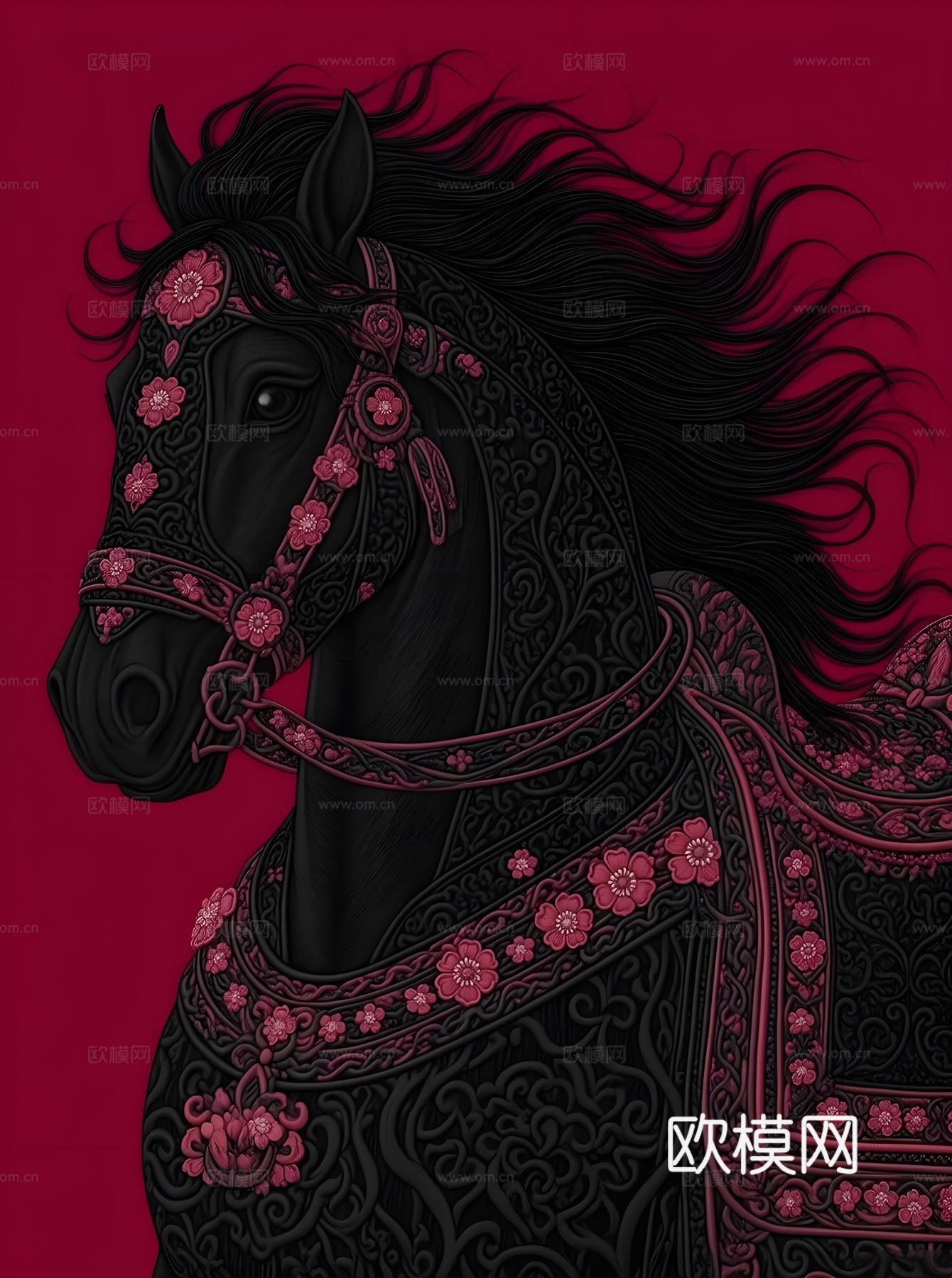 马艺术装饰画芯