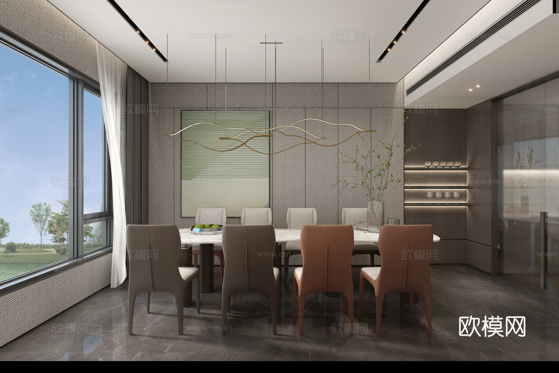 轻奢别墅 样板间 最新全套施工图 效果图合集cad施工图