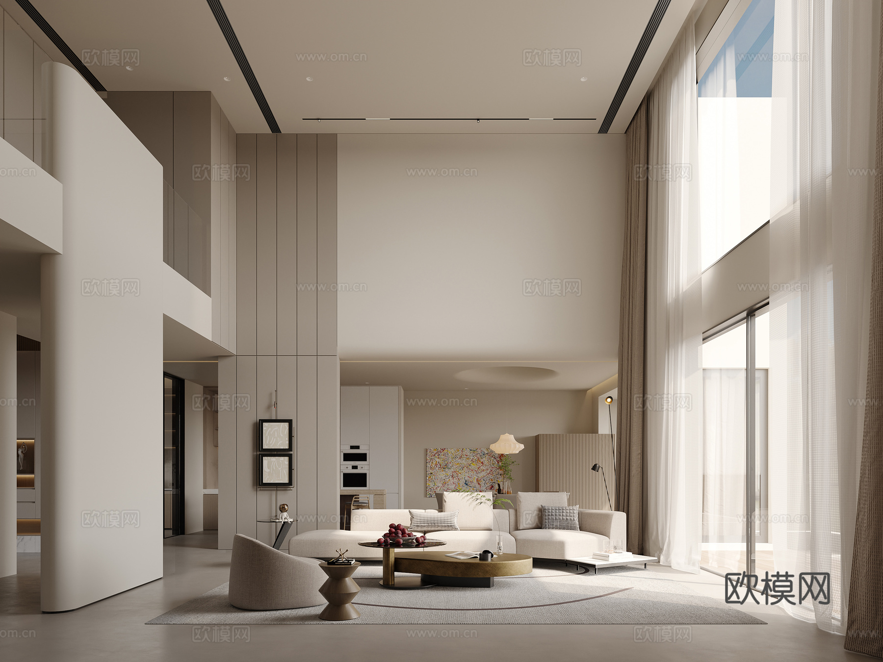 挑空别墅 样板间 最新全套施工图 效果图合集cad施工图