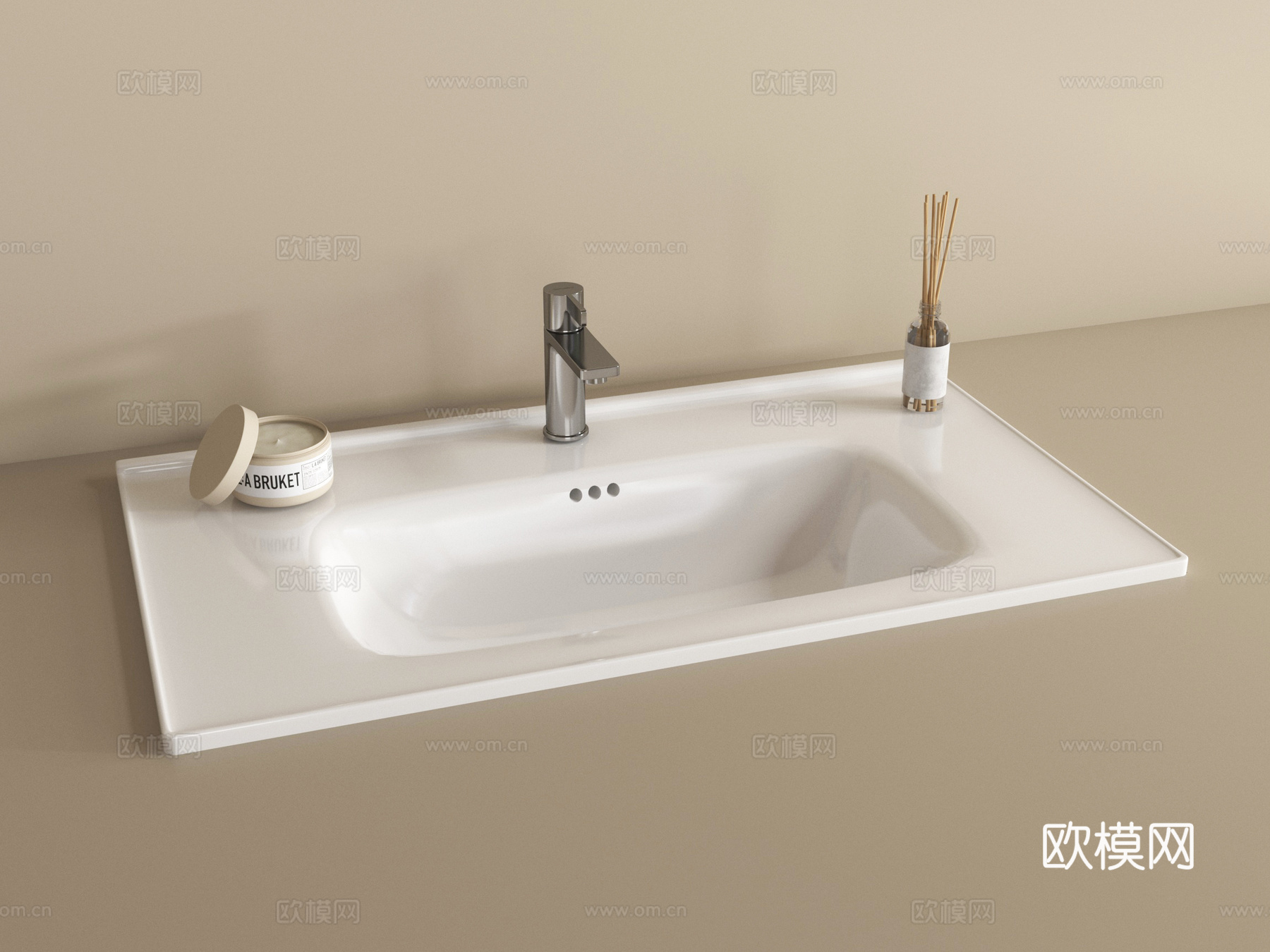 现代洗手台盆su模型