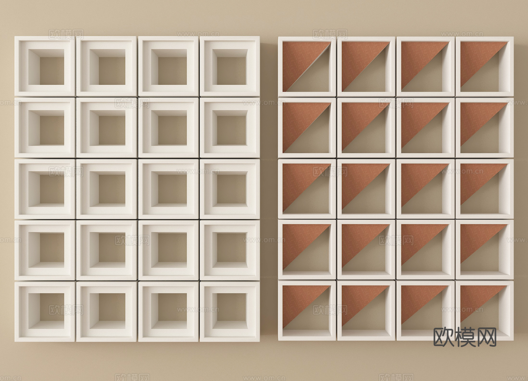 现代镂空水泥砖 水泥砖隔断 预制砖墙砖su模型