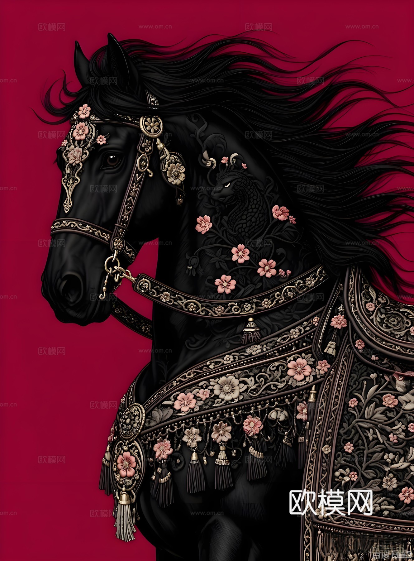 马艺术装饰画芯