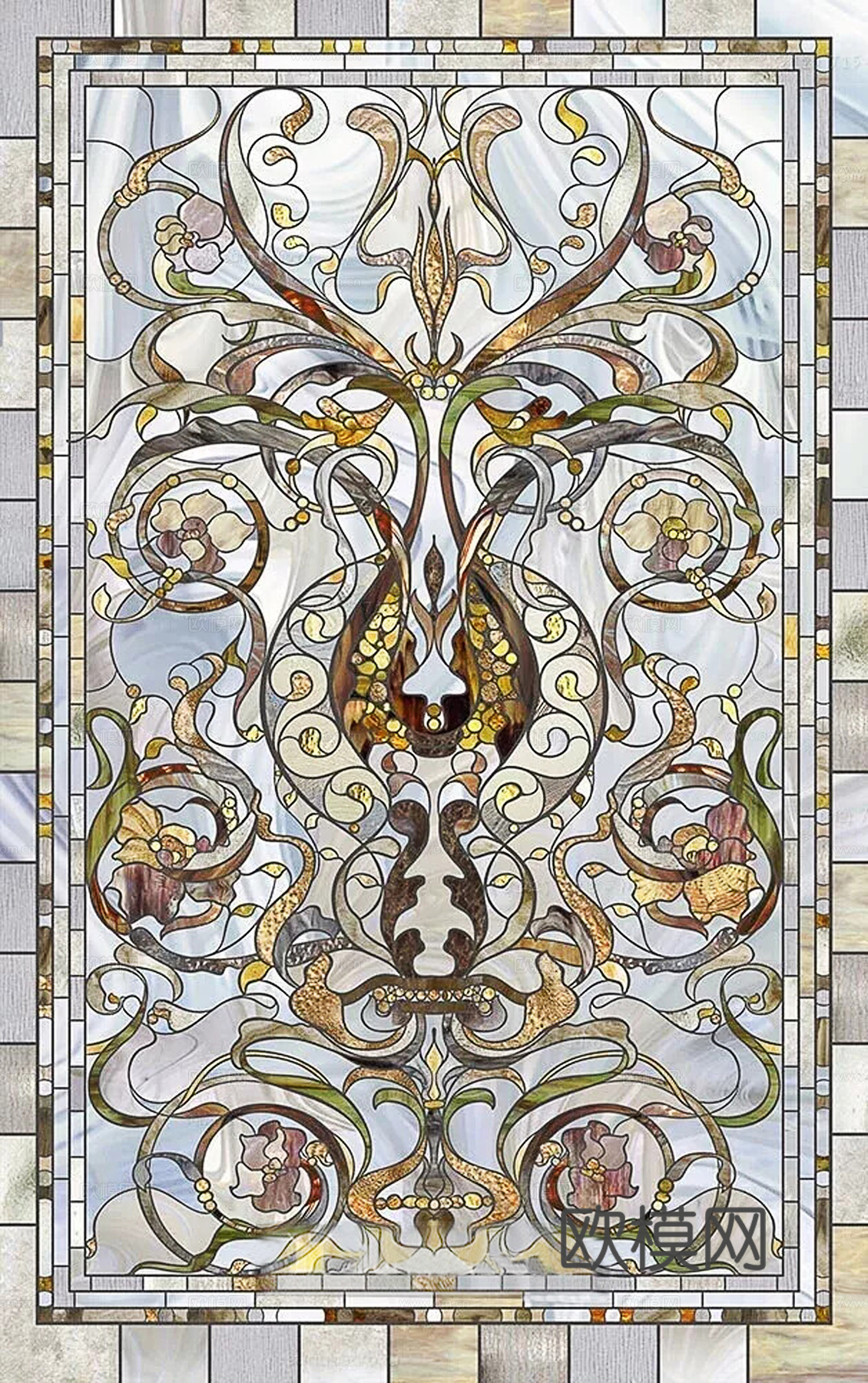 现代其他花纹玻璃_艺术玻璃_彩绘玻璃_花纹玻璃贴图