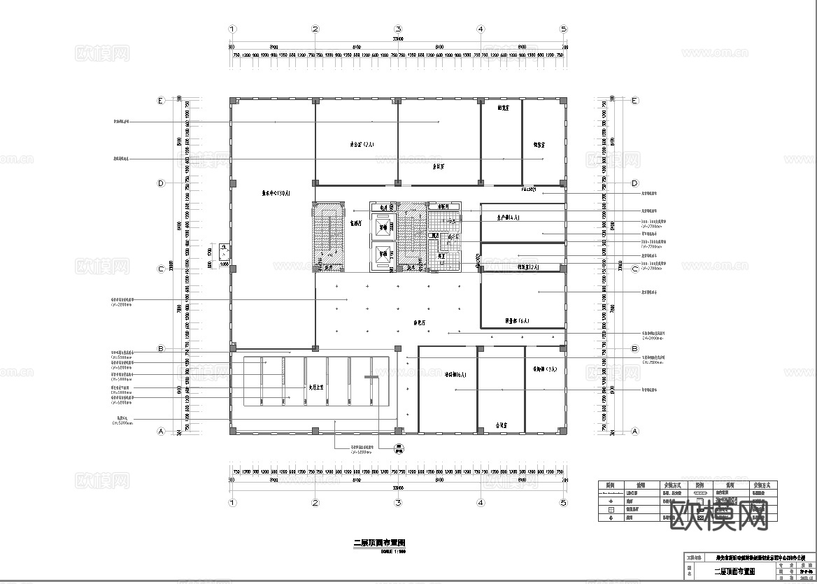 办公楼大堂 最新全套施工图 效果图合集cad施工图
