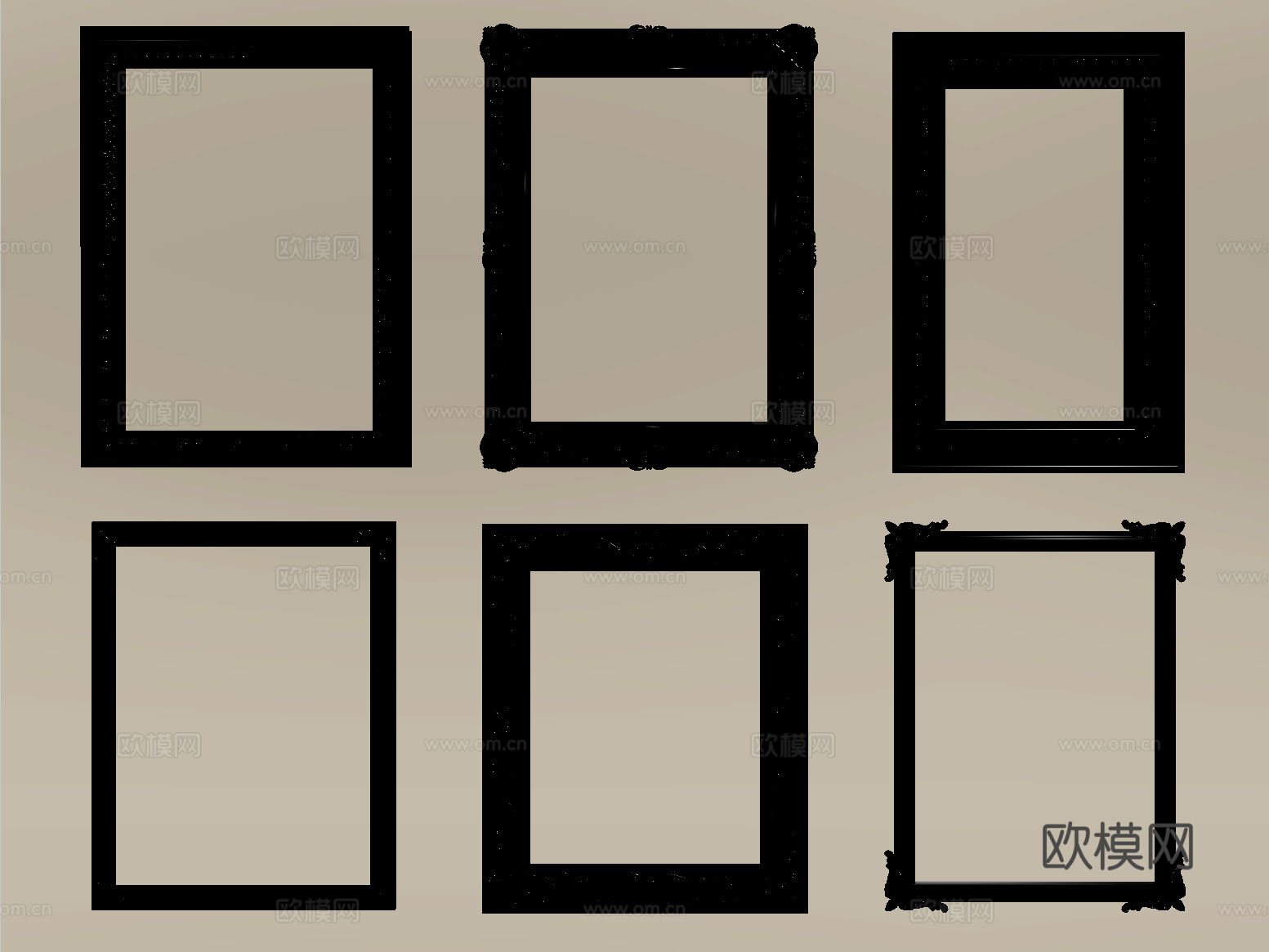 欧式画框组合su模型