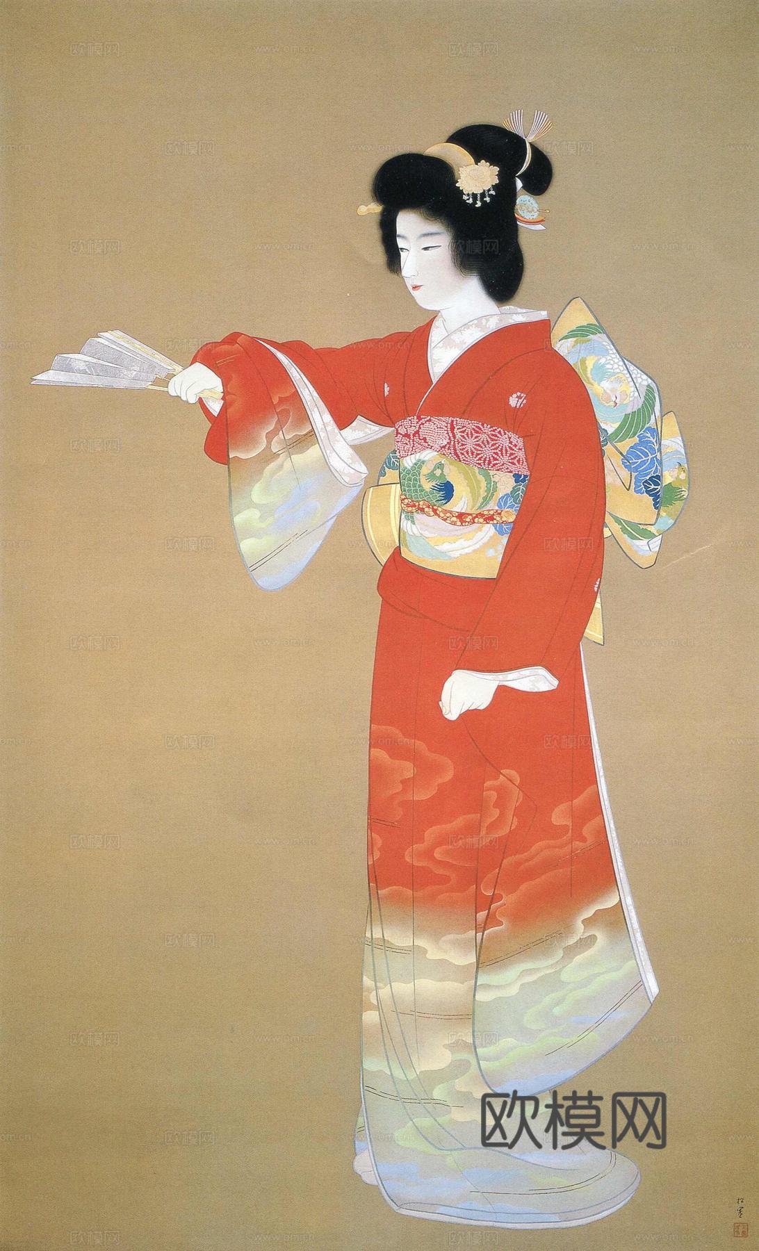 日本浮世绘人物画，日本清新人物画104