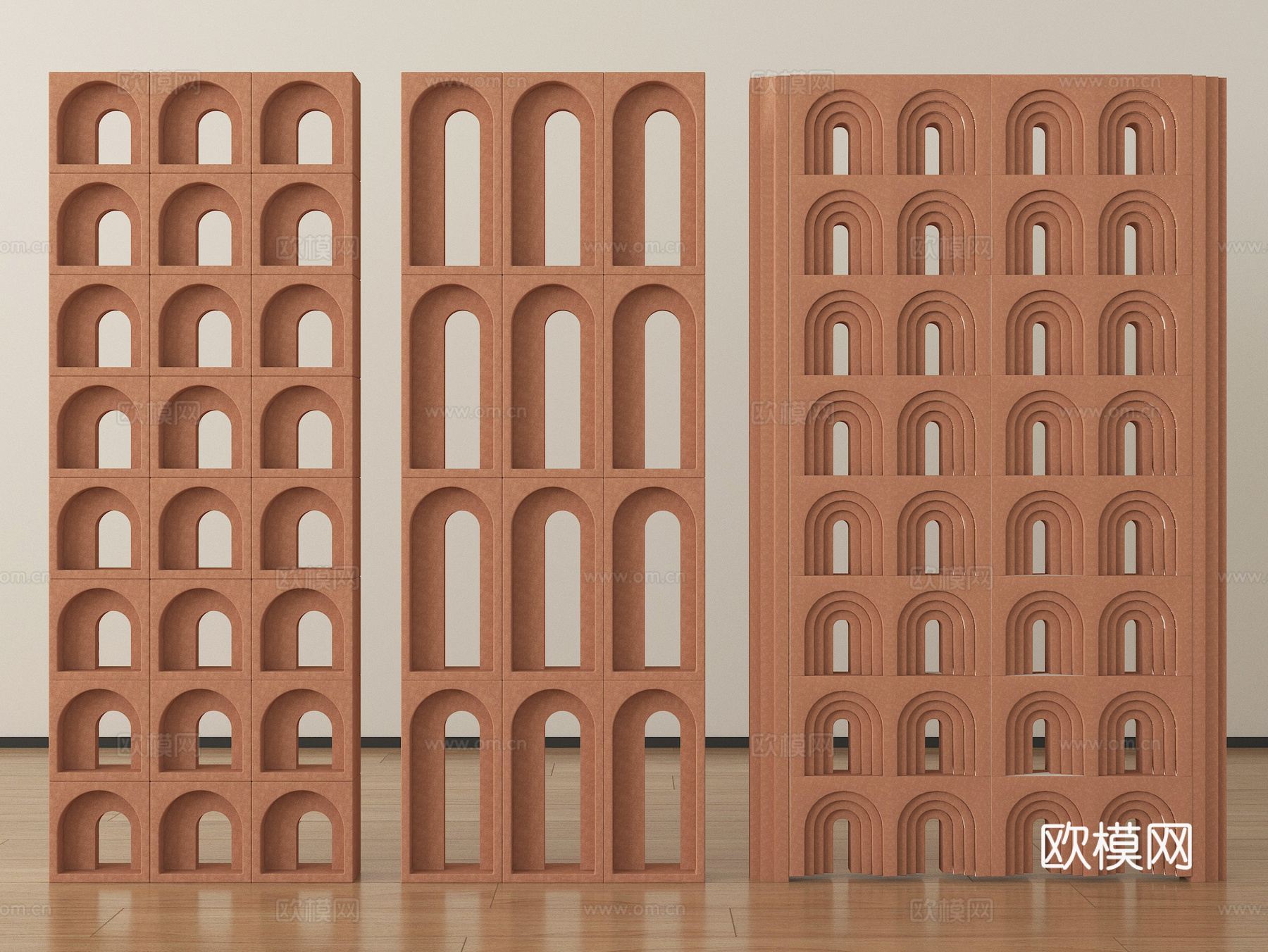 现代镂空水泥砖 水泥砖隔断 预制砖墙砖su模型