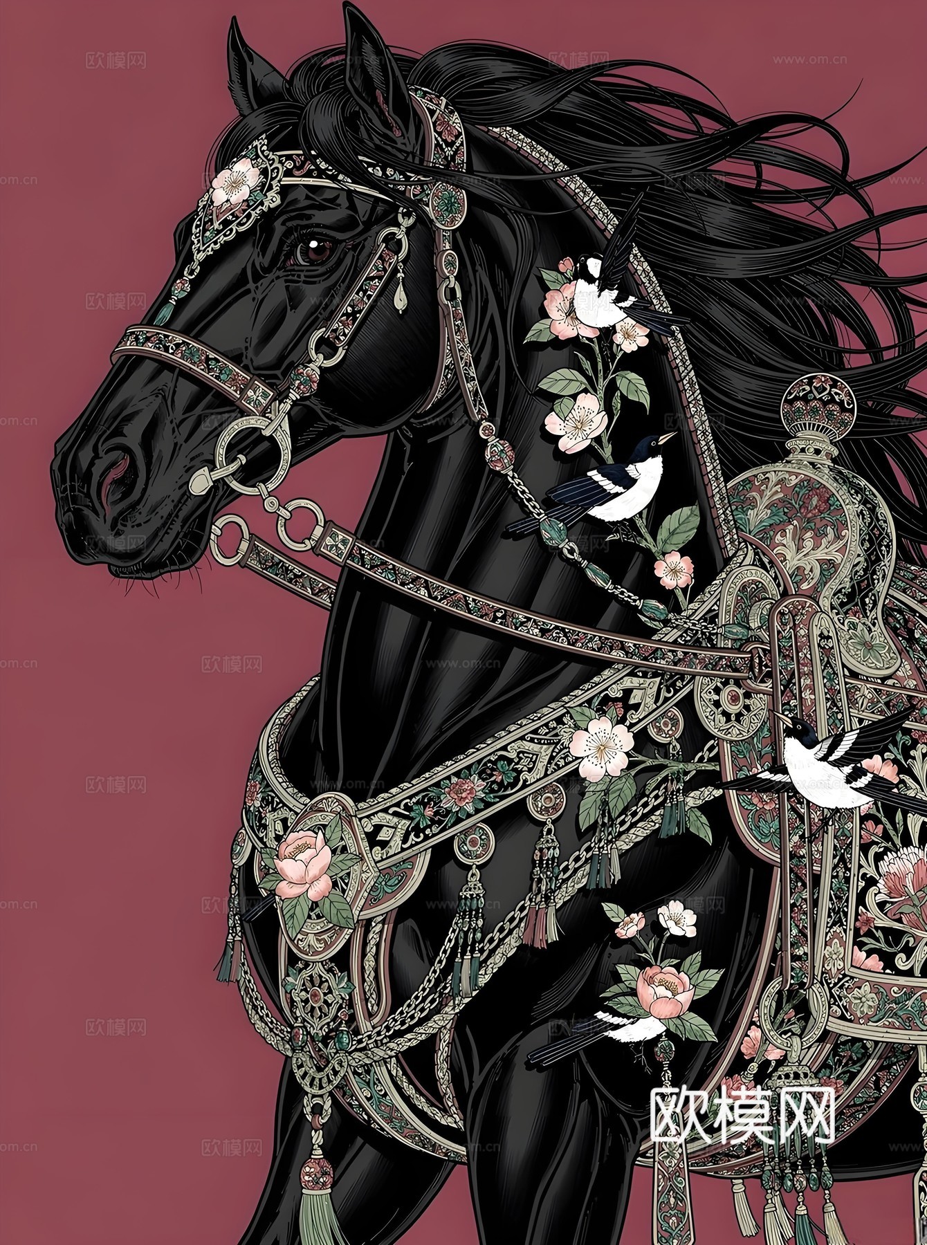 马艺术装饰画芯