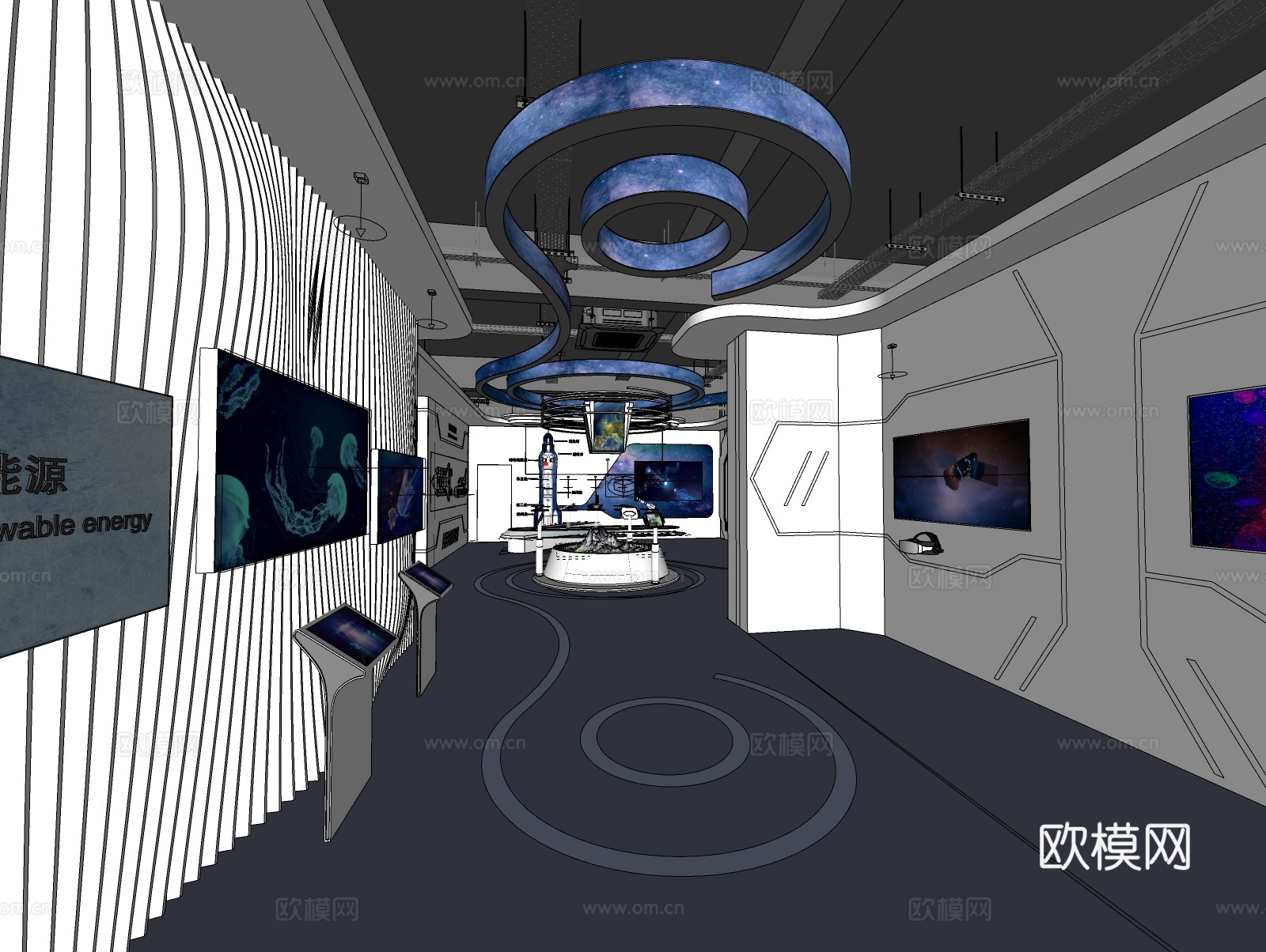 展厅制造业科技展厅su模型下载（渲染图2）