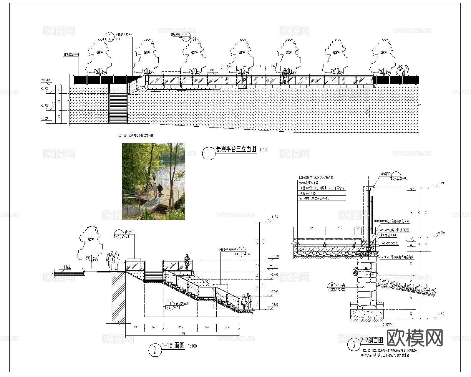 观景平台CAD施工图cad施工图