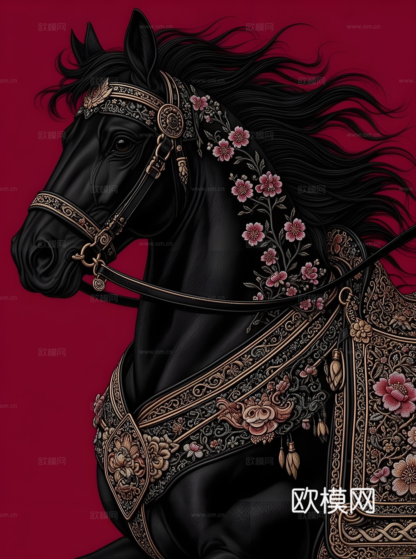 马艺术装饰画芯