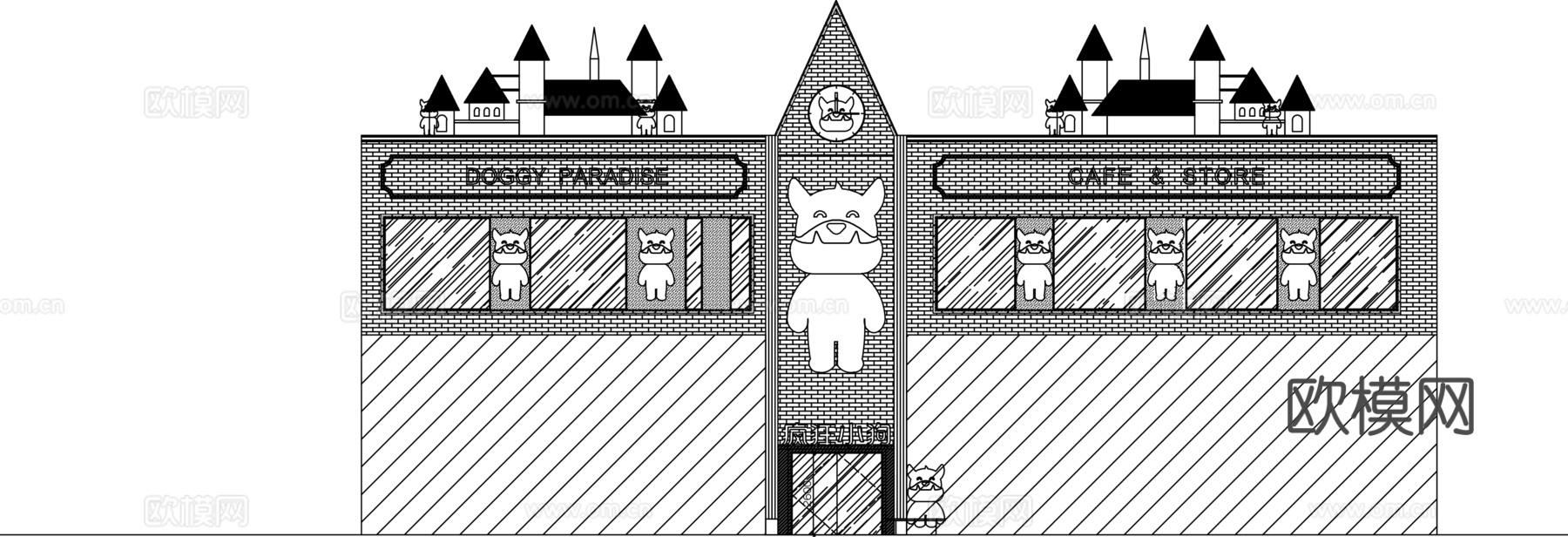 室内猫狗店装修设计方案施工图平面布置图cad施工图