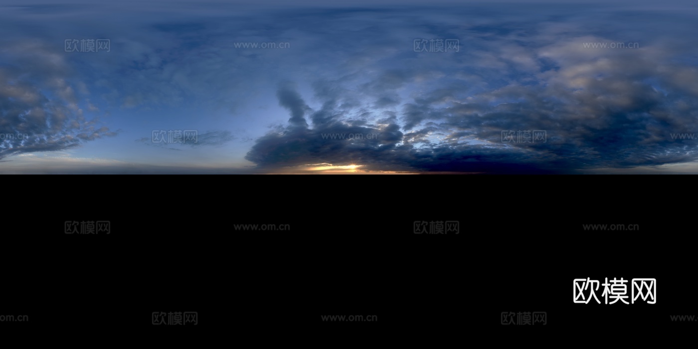 天空日出日落黎明黄昏蓝天白云HDR