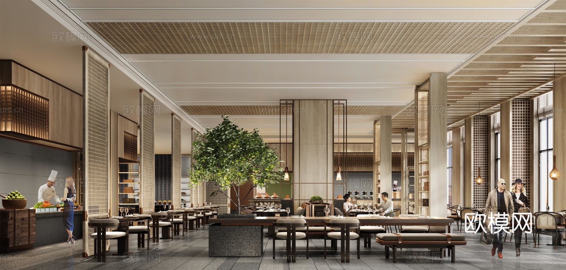 轻奢大酒店 最新全套施工图 效果图合集cad施工图