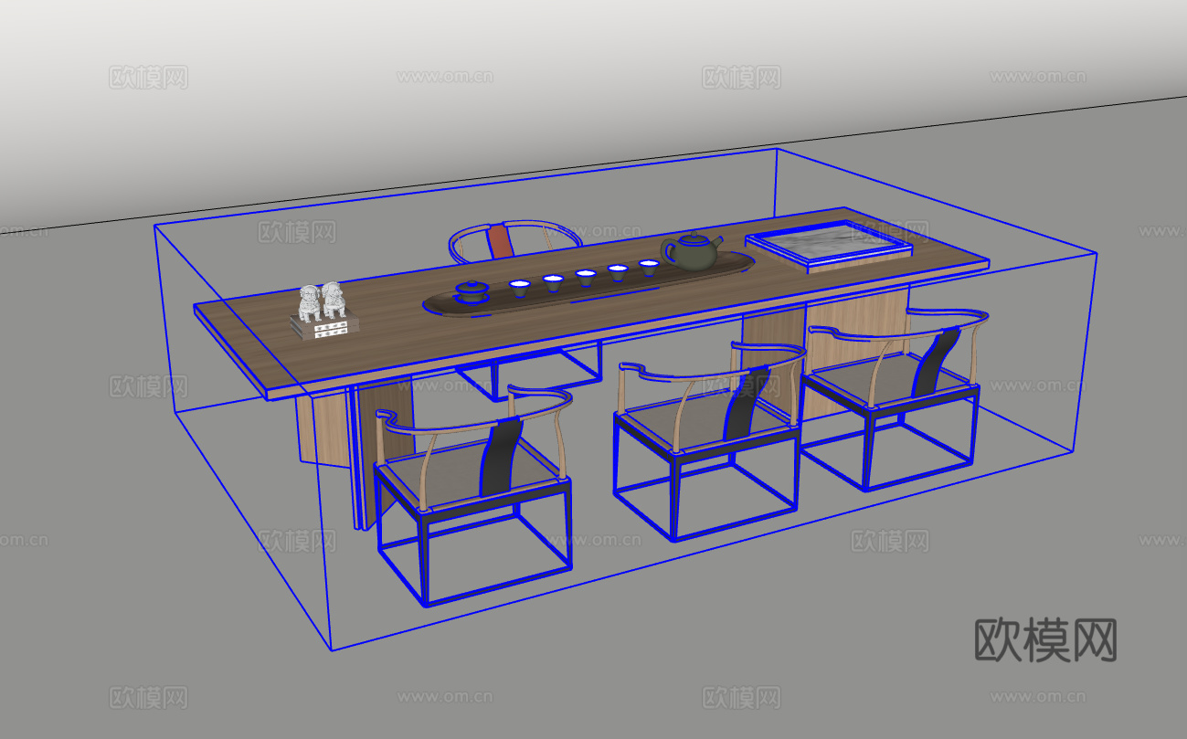 茶桌椅su模型