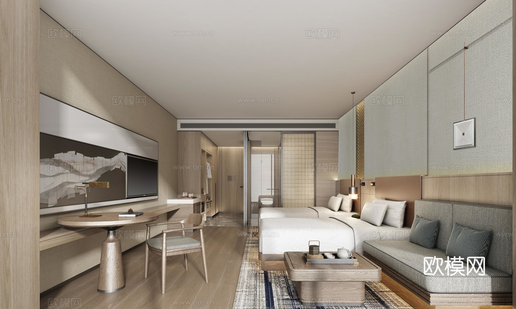 轻奢大酒店 最新全套施工图 效果图合集cad施工图