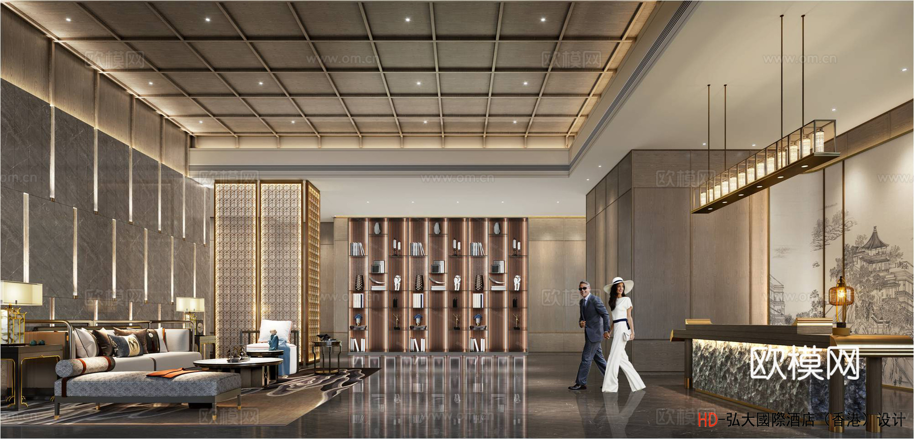 轻奢大酒店 最新全套施工图 效果图合集cad施工图